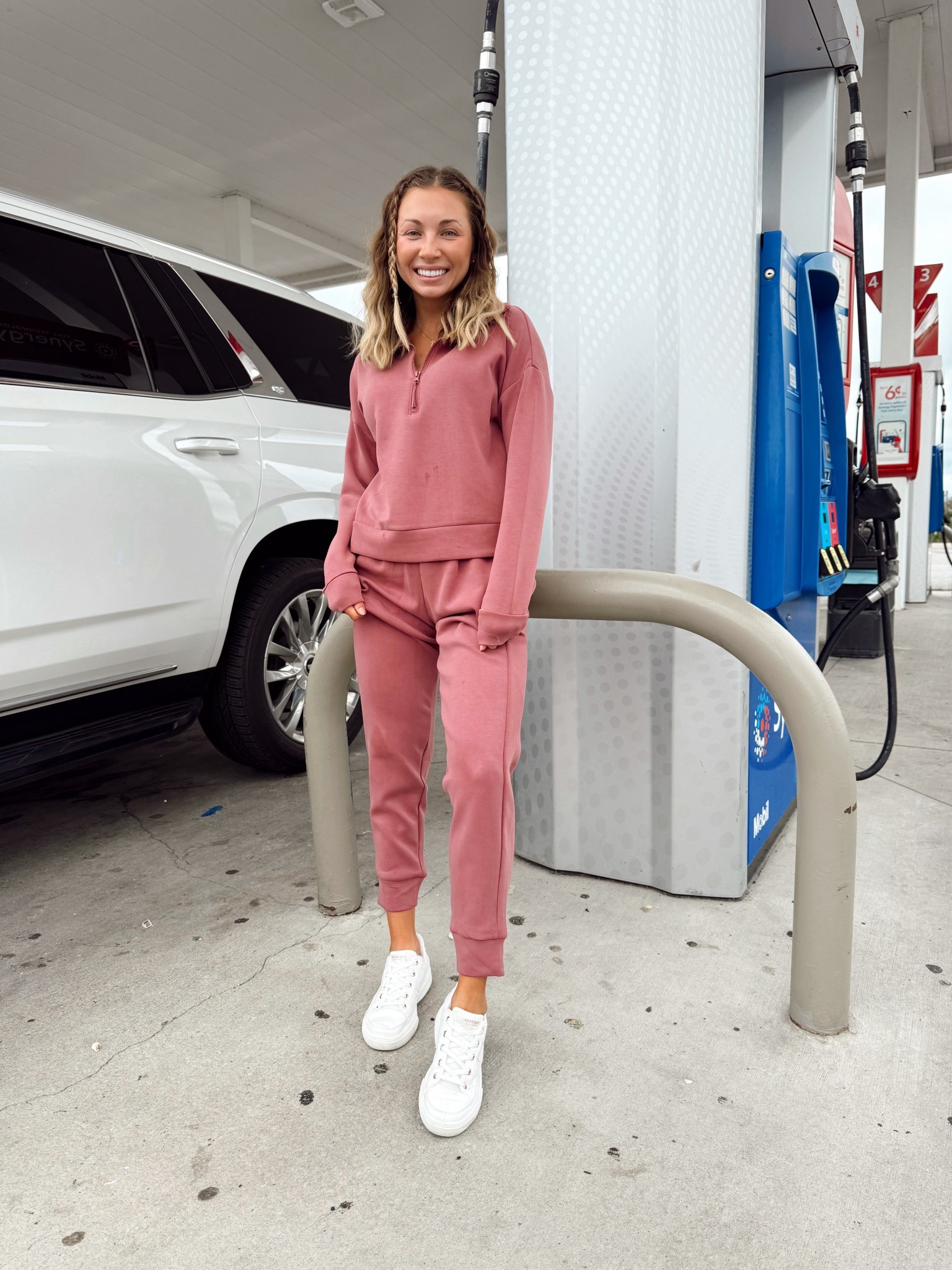 This Walmart set feels JUST LIKE Lululemon and a fraction of the price! Wearing a size small for our road trip! 

#LTKActive #LTKSeasonal #LTKFindsUnder50