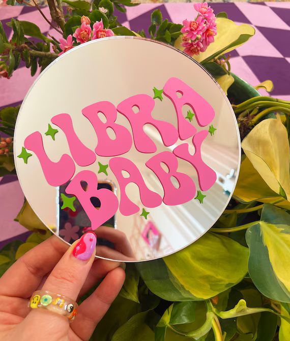Libra Horoscope/star Sign Mini Disc Mirror - Etsy | Etsy (US)