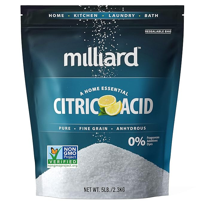 Milliard Citric Acid 5 Pound - 100% Pure Food Grade NON-GMO Project VERIFIED (5 Pound) | Amazon (US)
