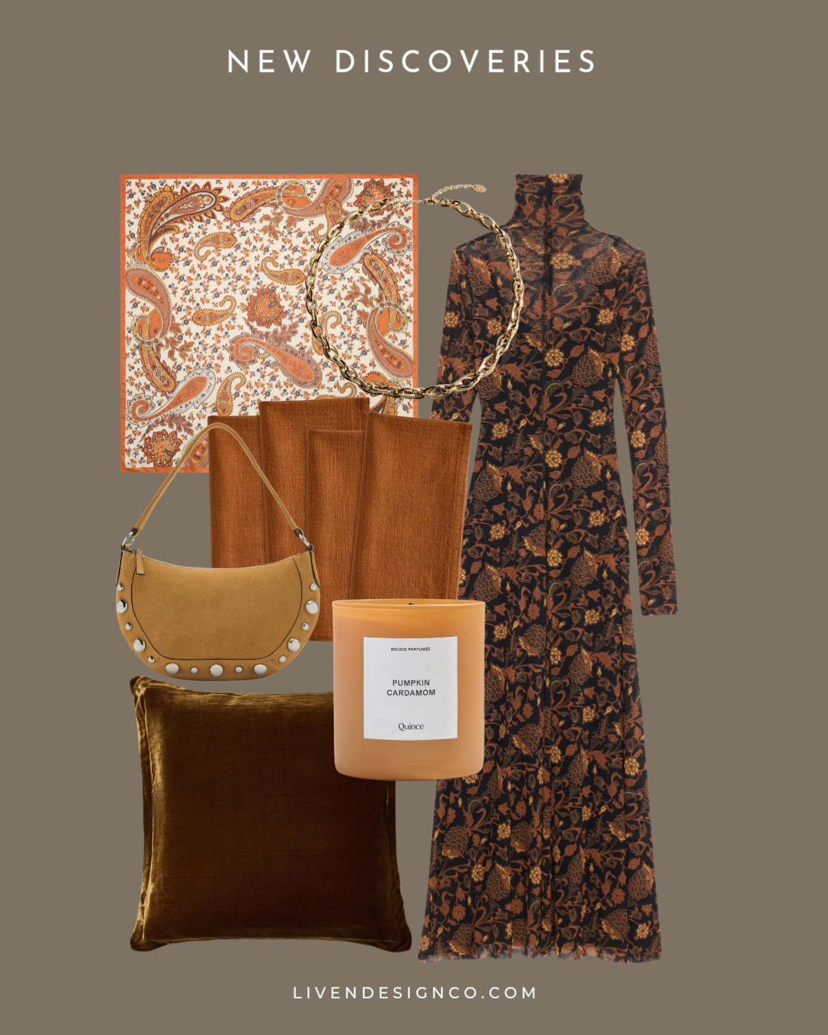 Paisley scarf. Mesh dress. Quince candle. Suede handbag. Cloth napkins. Velvet pillow. Gold chain necklace 

#LTKCyberWeek #LTKSeasonal #LTKSaleAlert