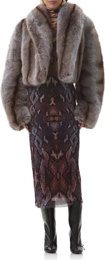 Stephanie Stripe Faux Fur Jacket | Nordstrom