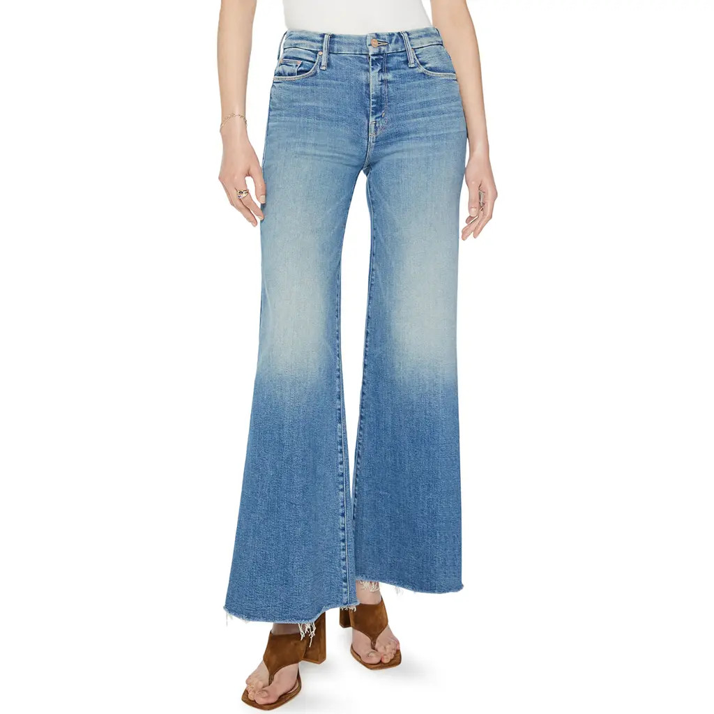MOTHER The Roller High Waist Wide Leg Jeans in Riding The Cliffside at Nordstrom, Size 28 | Nordstrom