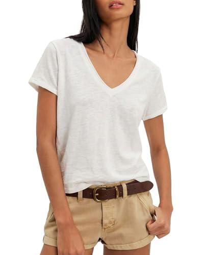 Gnveub Womens V Neck Short Sleeve T Shirts Summer Casual Tops Unique Back Vertical Seam Design Ba... | Amazon (US)