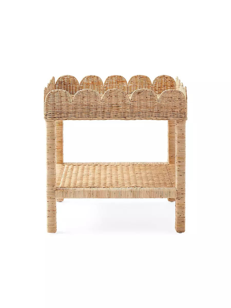 Scallop Rattan Side Table | Serena and Lily