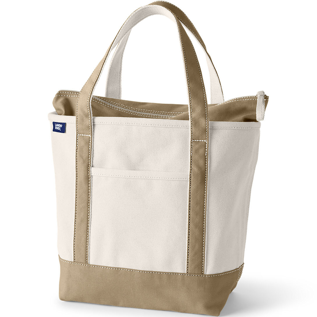 Medium Natural 5 Pocket Open Top Canvas Tote Bag | Lands' End (US)