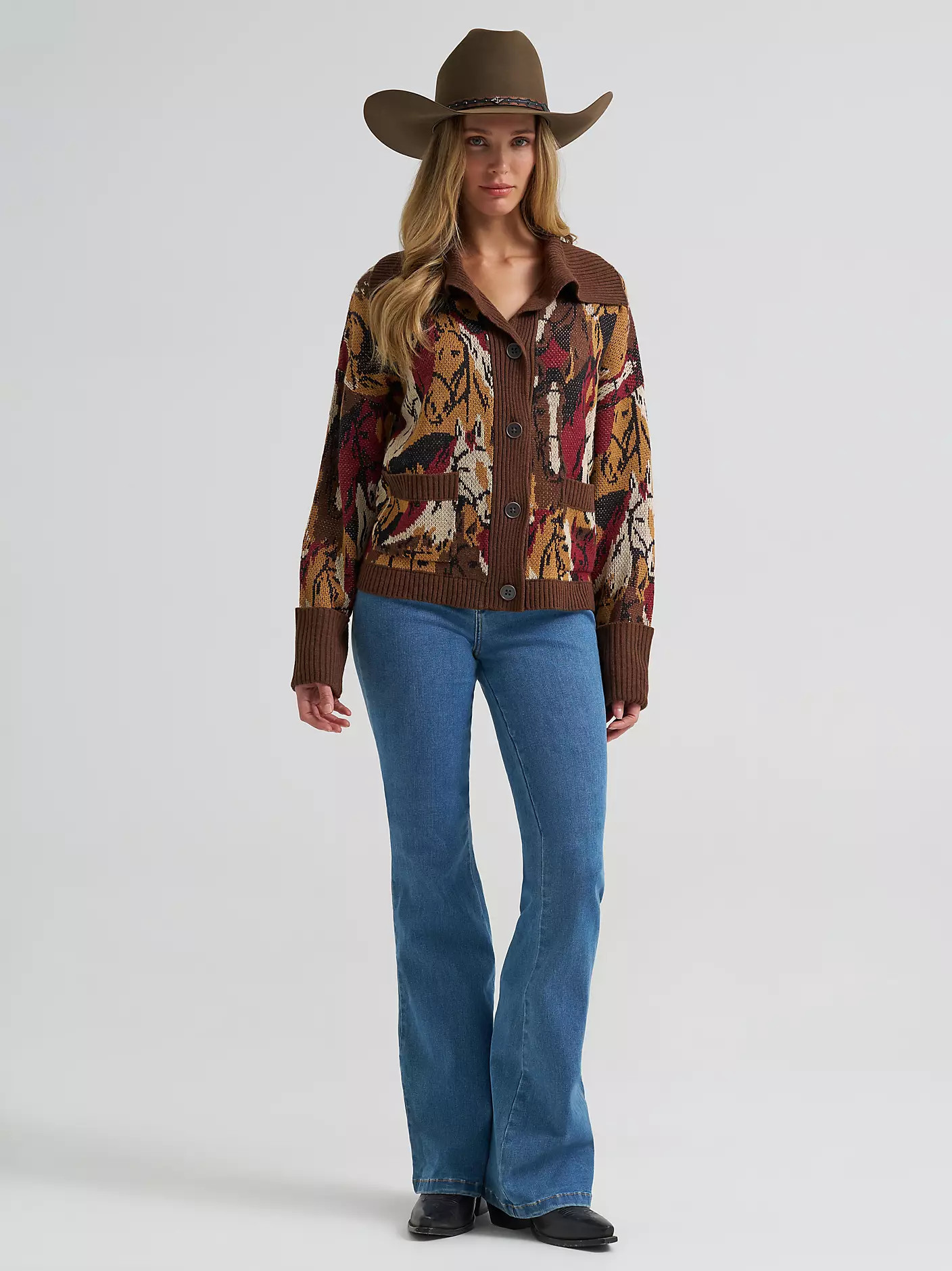 Women's Western Pattern Cardigan Sweater | Wrangler
