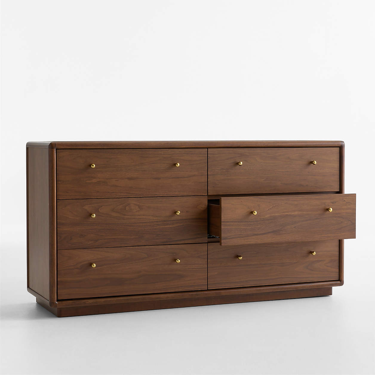 Lafayette 62" Walnut Wood 6-Drawer Dresser + Reviews | Crate & Barrel | Crate & Barrel