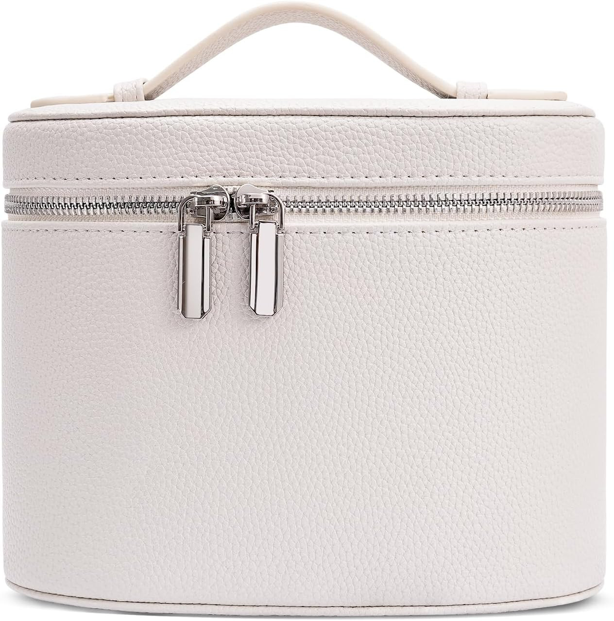 Cosmetic Case, Leather Makeup Bag, Portable Handheld Makeup Case, Detachable Compartments | Amazon (US)