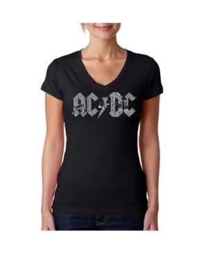 La Pop Art Women's Ac/Dc Word Art V-Neck T-Shirt | Macys (US)