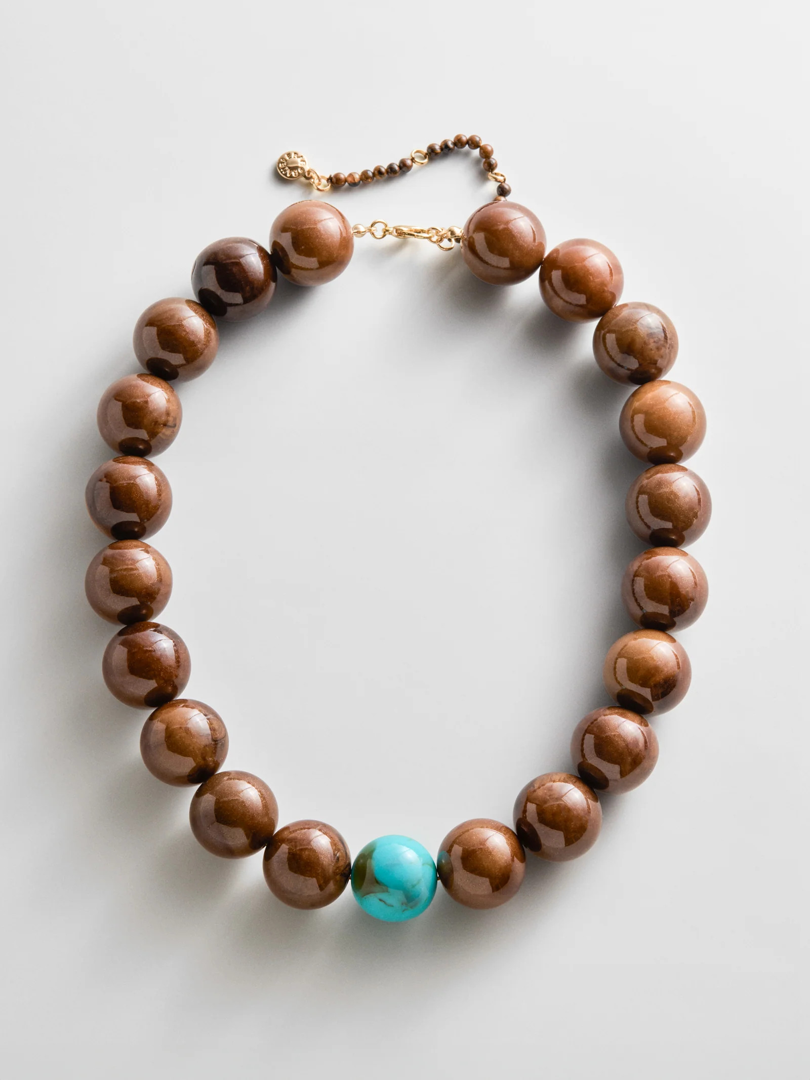 Jane Beaded Necklace - Brown/Turquoise | BaubleBar