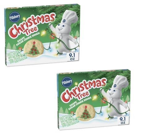 Pillsbury's Joyful Baking: Unwrap Christmas Magic with Tree-shaped Sugar Cookies (9.1 oz -Pack of 2) | Amazon (US)