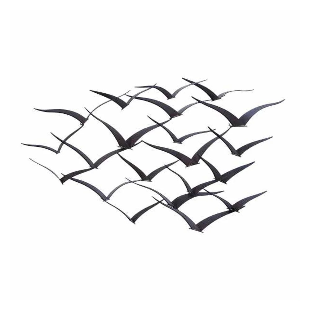 Benzara Metal Flock of Flying Birds Wall Decor, Black | Walmart (US)
