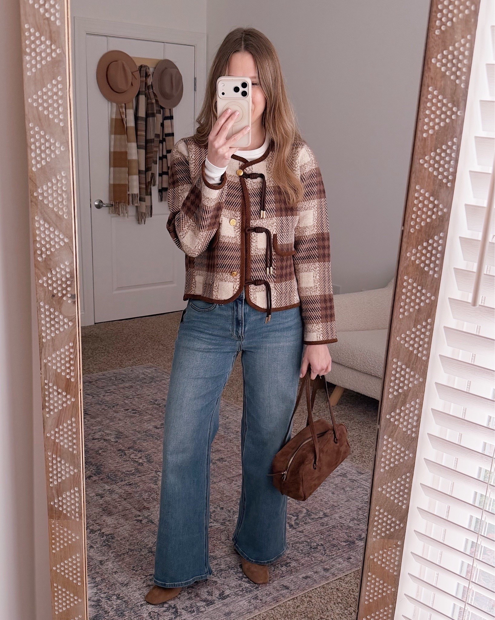 This jacket feels like something I’d splurge on but the price surprised me. The cut is flattering and the mixed textures make the whole outfit look elevated.

Winter jacket outfit, plaid jacket, wide leg jeans, casual fall style over 40, elevated everyday look, neutral winter wardrobe, effortless outfit ideas

#LTKHoliday #LTKOver40 #LTKSeasonal