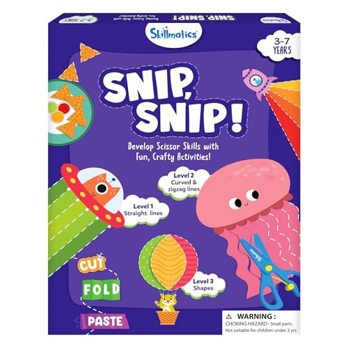 Skillmatics Scissor Skills Activity Book - Snip Snip, Stocking Stuffers, 25 Fun Cutting & Creative Activities, Fine Motor Skills, Felt Craft Kit, Christmas Gifts for Kids Ages 3, 4, 5, 6, 7 | Amazon (US)