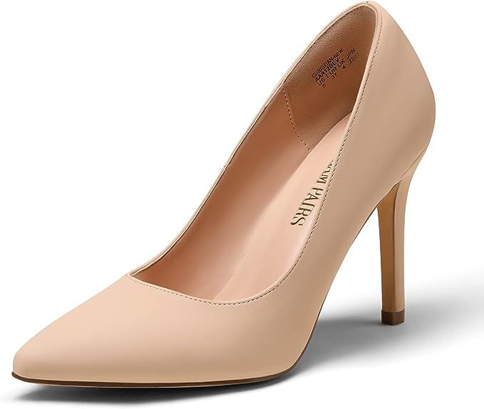 DREAM PAIRS Women's Closed Toe High Heels Dress Pointed Toe Wedding Pump Shoes | Amazon (US)