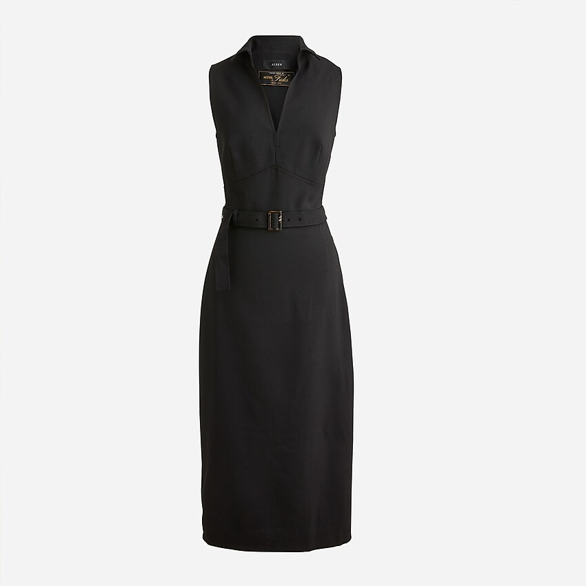 Collared belted dress in Italian city wool | J. Crew US