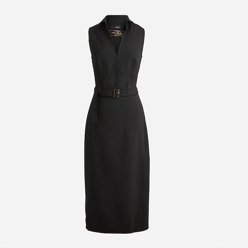 Collared belted dress in Italian city wool | J.Crew US