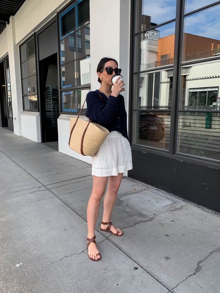 Summer outfit ideas. These are my favorite linen shorts. Fit petites and great price! On sale! 

Jenni Kayne cropped cotton sweater xs. Linked similar
Gap shorts petite xs
J.Crew sandals 5 (old)
Sezane tote (old)
Bp sunglasses. 

Sandals, summer outfit, vacation outfit, petite style 



#LTKunder50 #LTKitbag #LTKshoecrush