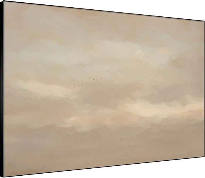 SIGNWIN 60"x72" Extra Large Framed Wall Art Neutral Sky Beige Cloud Print for Home Living Room Be... | Amazon (US)