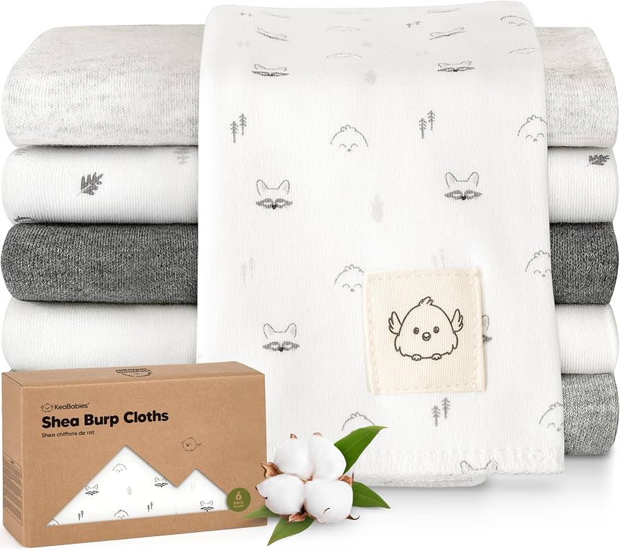 Organic Burp Cloths Baby Boy, Girl - 6-Pack Large 100% Cotton Burping Cloths for Babies, Spit Up ... | Amazon (US)