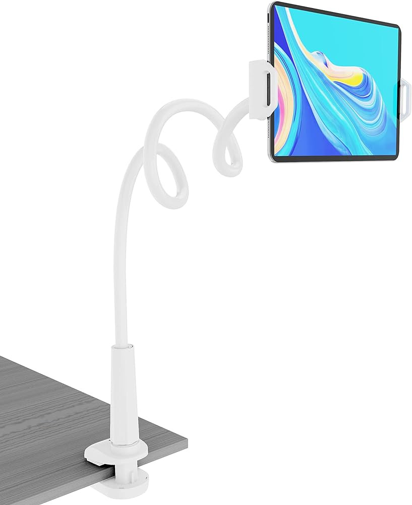 Tablet Stand Holder, Mount Holder Clip with Grip Flexible Long Arm Gooseneck Compatible with ipad... | Amazon (US)