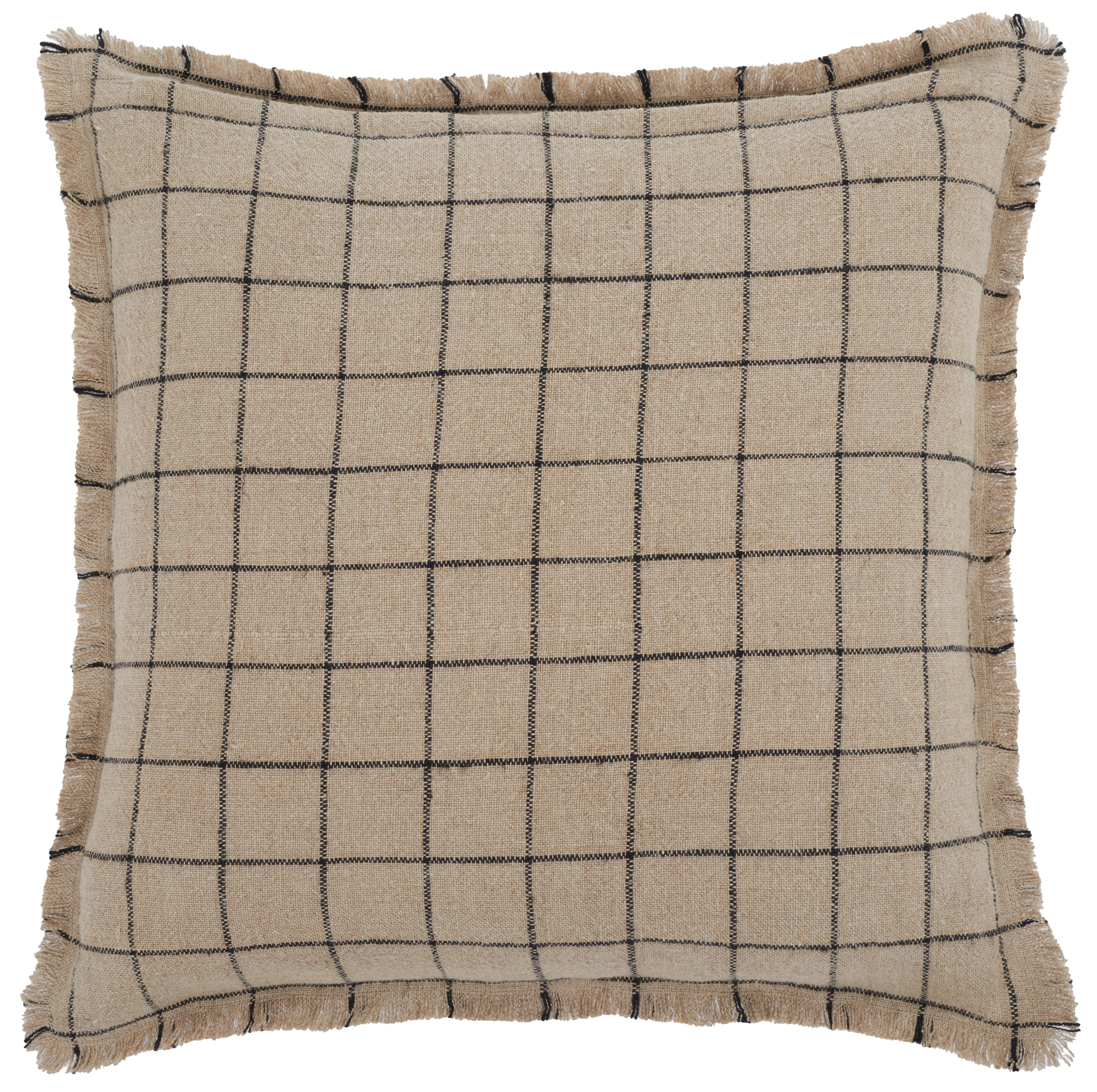 20x20 Linen Pillow in Natural/Black | Wayfair North America