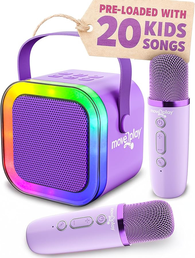 Move2Play, Mini Karaoke Machine for Kids | Built-in 20+ Songs | Bluetooth Speaker with Microphone... | Amazon (US)
