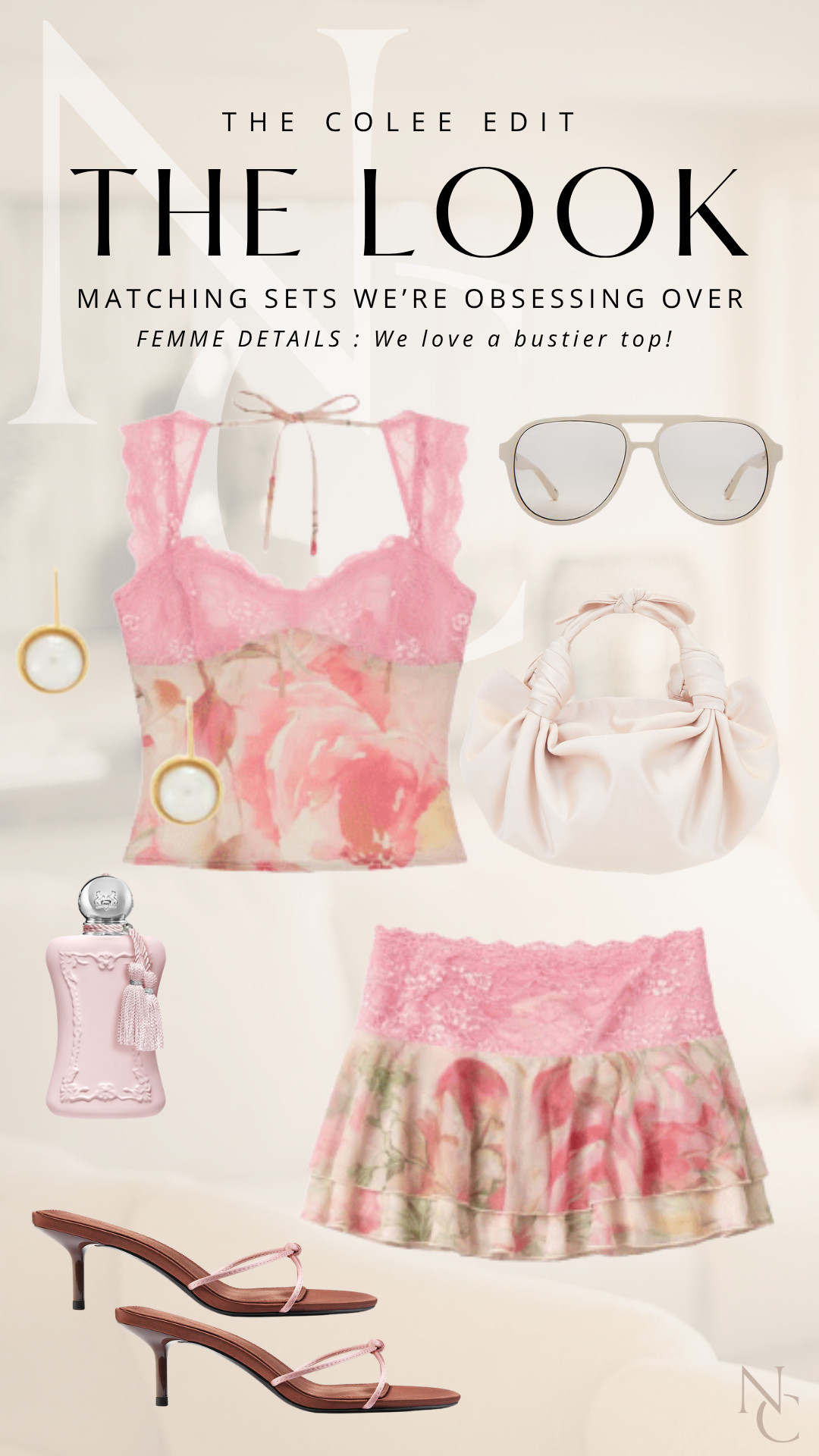 The prettiest little matching moment. Lace, florals, soft pink + barely-there heels make this one feel romantic without being too sweet. And that little bag? Perfection. Everything linked here. 🌸

#LTKdayinmylife #LTKgrwm #LTKootd