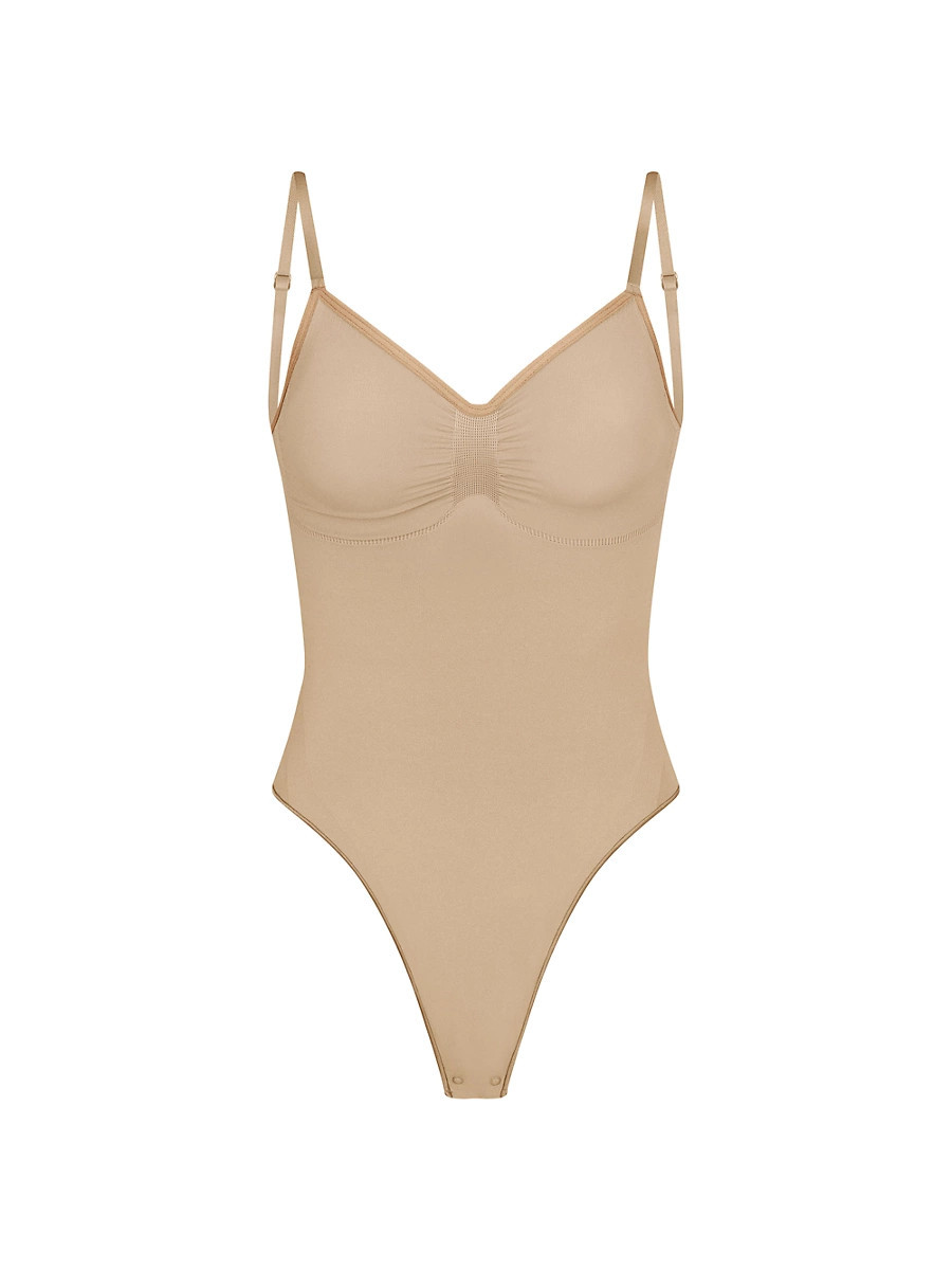 Women's Smoothing Low-Back Bodysuit - Clay - Size Small | Saks Fifth Avenue