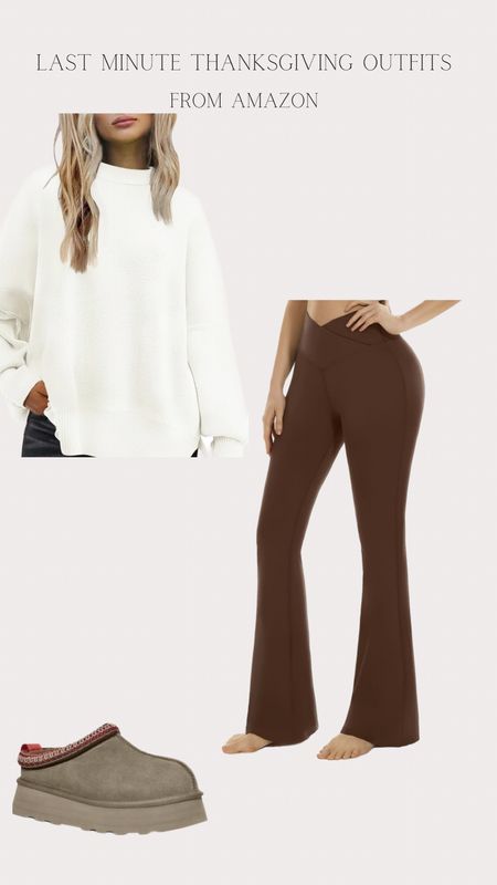 Thanksgiving Outfits | Casual Neutrals | Cozy Outfits | Thanksgiving | Flared Leggings | Sweaters | Platform Ugg Slipper Dupes | Slippers | Amazon Finds 

#LTKHoliday #LTKSeasonal #LTKGiftGuide