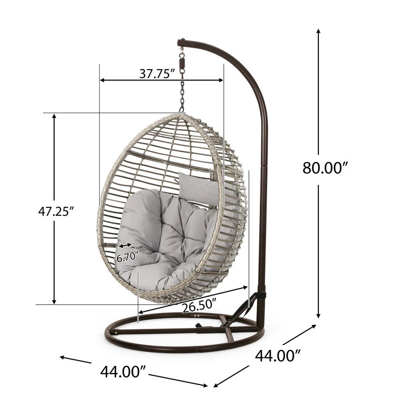 Layla Outdoor Hanging Wicker Basket Chair by Christopher Knight Home - | Overstock