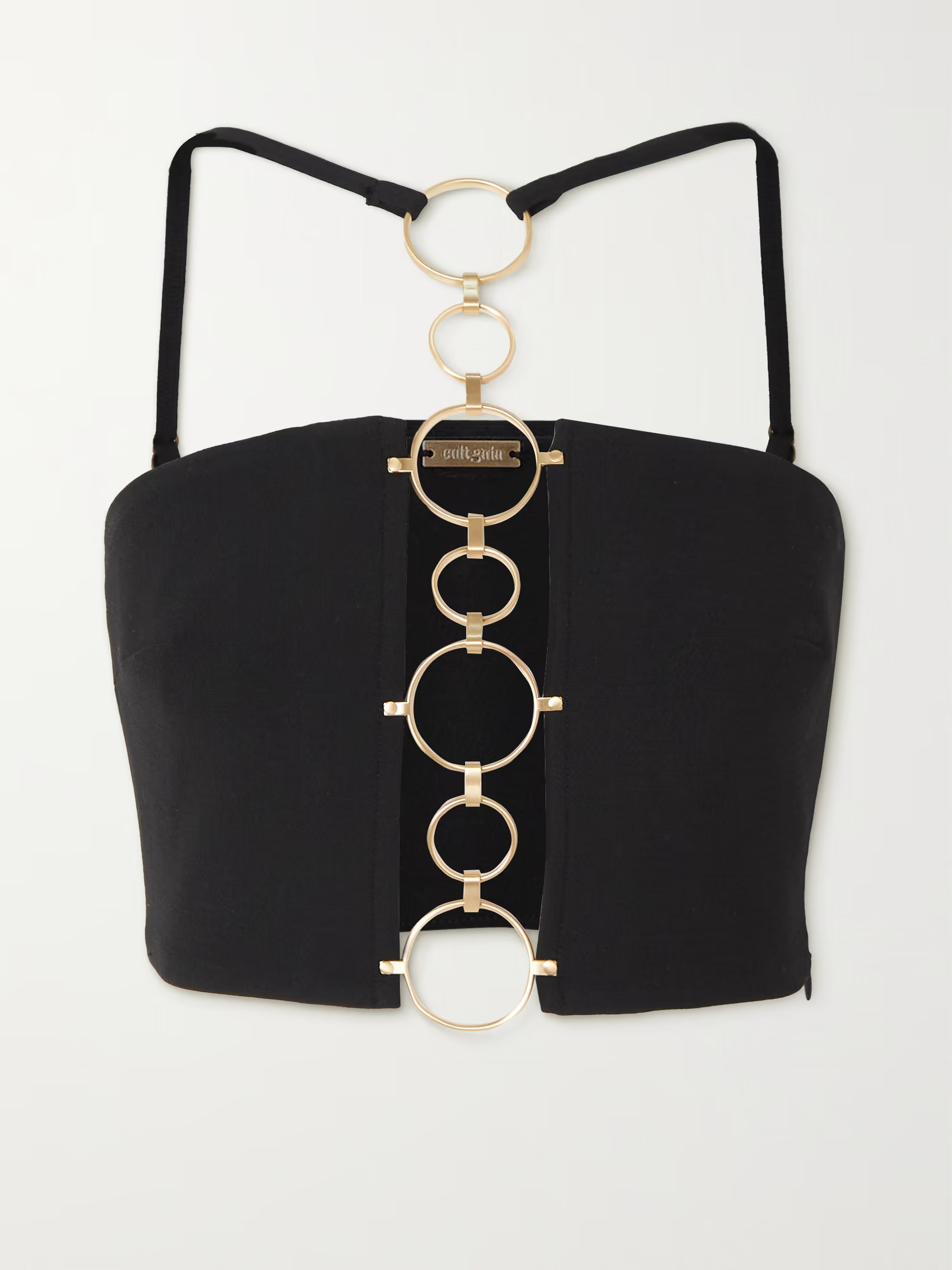 Maddie cropped embellished stretch-crepe halterneck top | NET-A-PORTER (US)