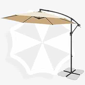 FRUITEAM 10FT Offset Hanging Patio Umbrella, Outdoor Market Cantilever Umbrella w/Easy Tilt Adjus... | Amazon (US)
