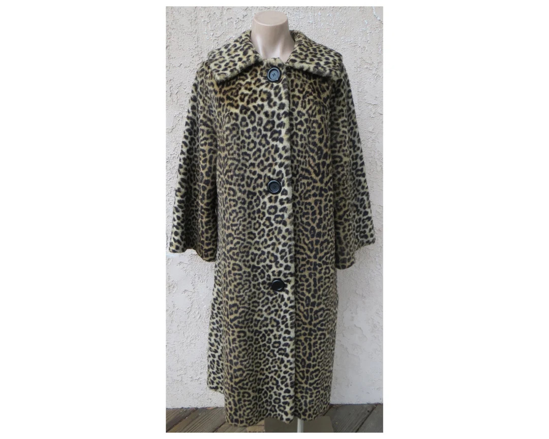 Vintage 1950's/1960's Faux Fur Leopard Coat Bettie - Etsy Canada | Etsy (CAD)