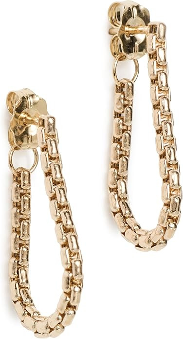 Zoe Chicco Women's 14k Gold Small Box Chain Huggie Earrings | Amazon (US)