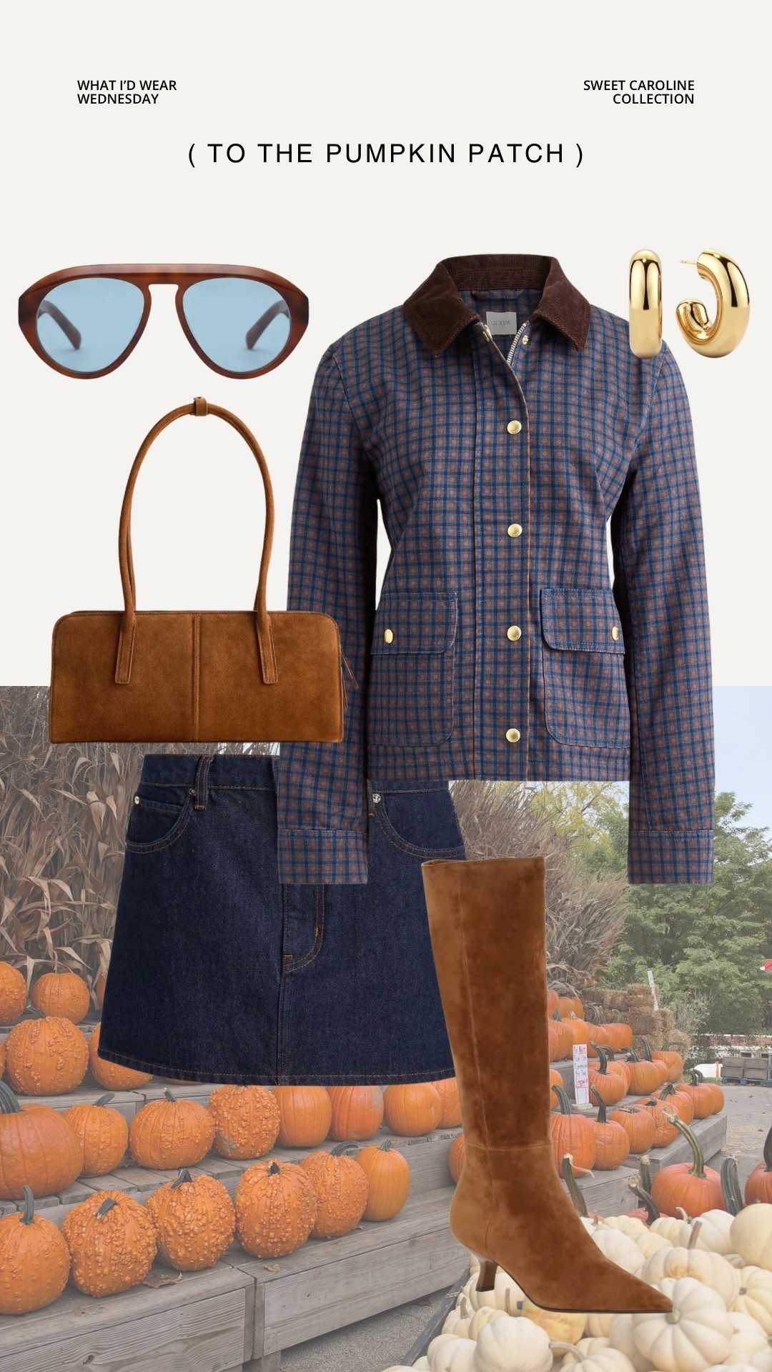 What I’d wear Wednesday // to the pumpkin patch 

Fall fashion, fall style, under 100, under 50, fashion, stylist, sale alert, dress, boots, heels, bag, jacket, wedding guest, workwear, style, outfit inspo, earrings, sunglasses, skirt, flats