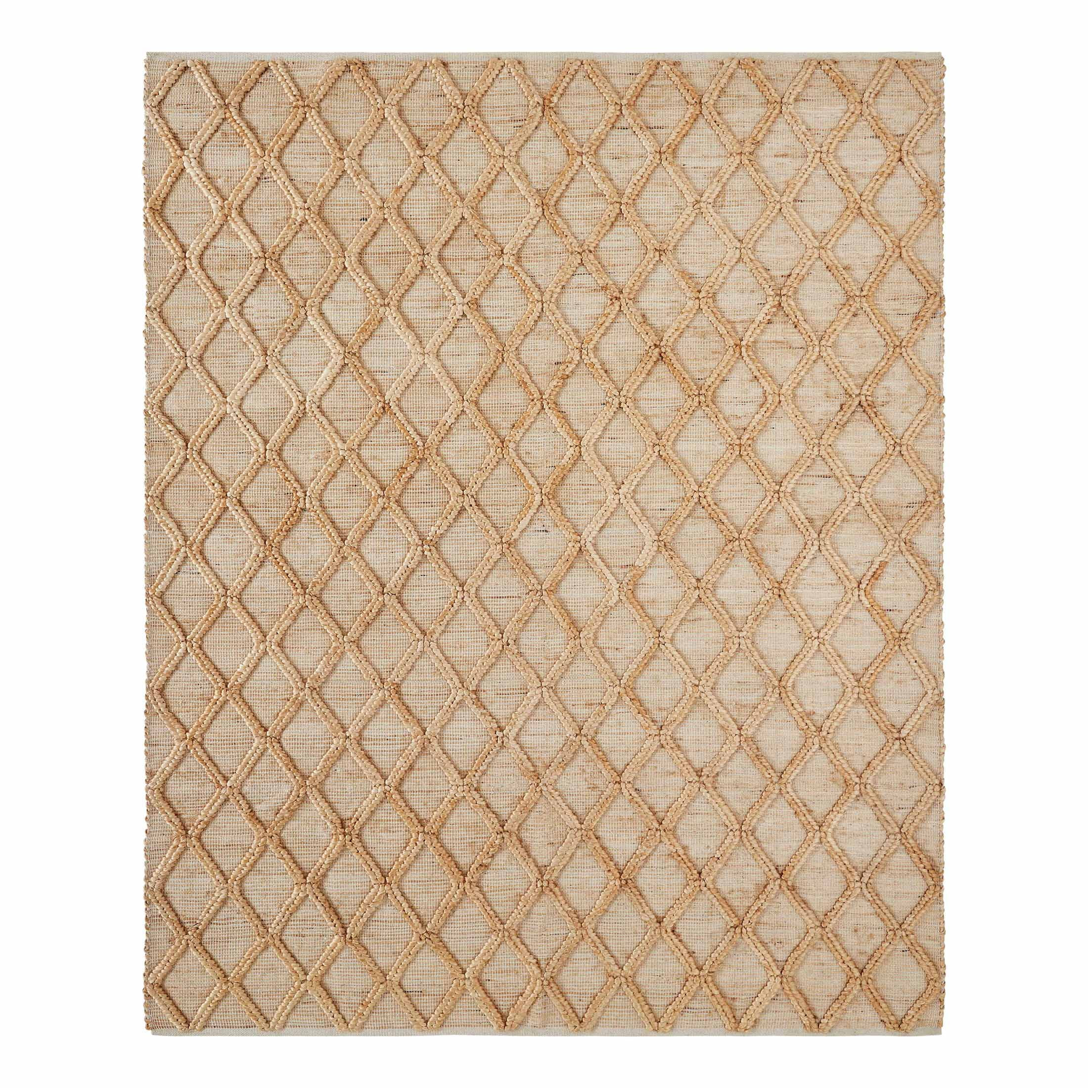 Beautiful Natural Jute Trellis Diamond Indoor Area Rug by Drew Barrymore, 8' x 10' | Walmart (US)