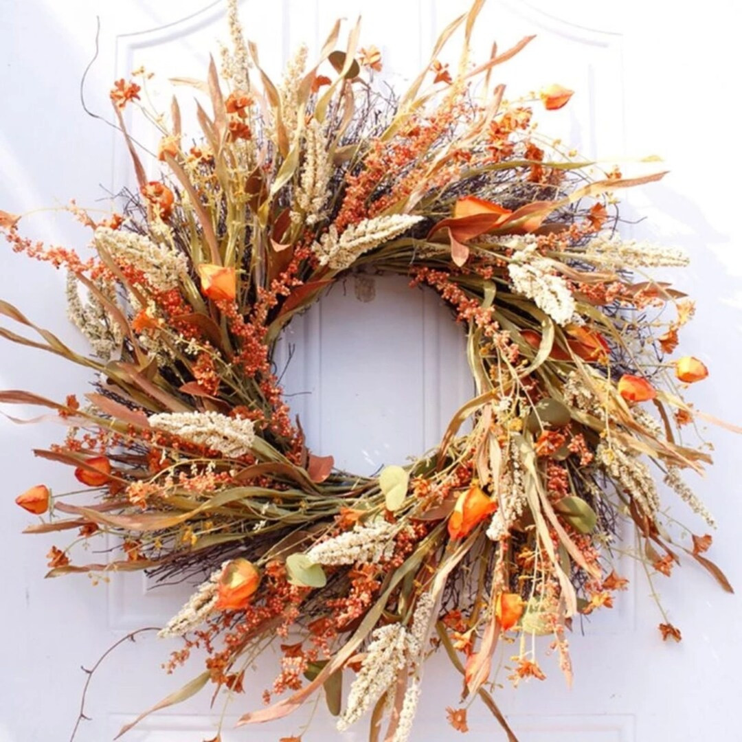 Autumn Fall Wreath 24 Inch XL Pumpkin Wreath Thanksgiving - Etsy | Etsy (US)