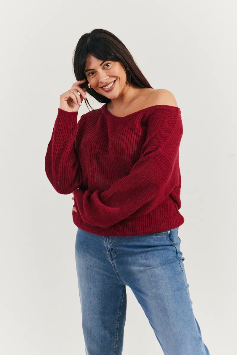 Off Shoulder Knit Jumper | In The Style