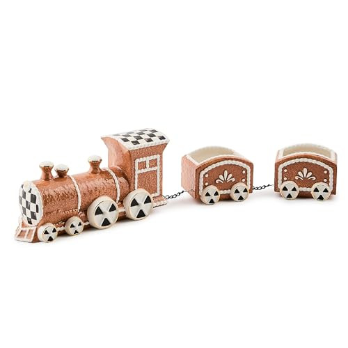 MACKENZIE-CHILDS Ceramic Train, Indoor Holiday and Christmas Decorations, Gingerbread | Amazon (US)