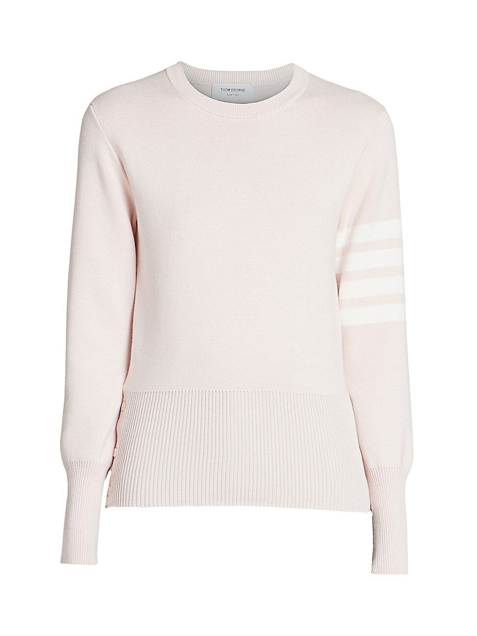 Thom Browne Women's Milano Stitch Classic Crew Sweater - Light Pink - Size 42 (6) | Saks Fifth Avenue