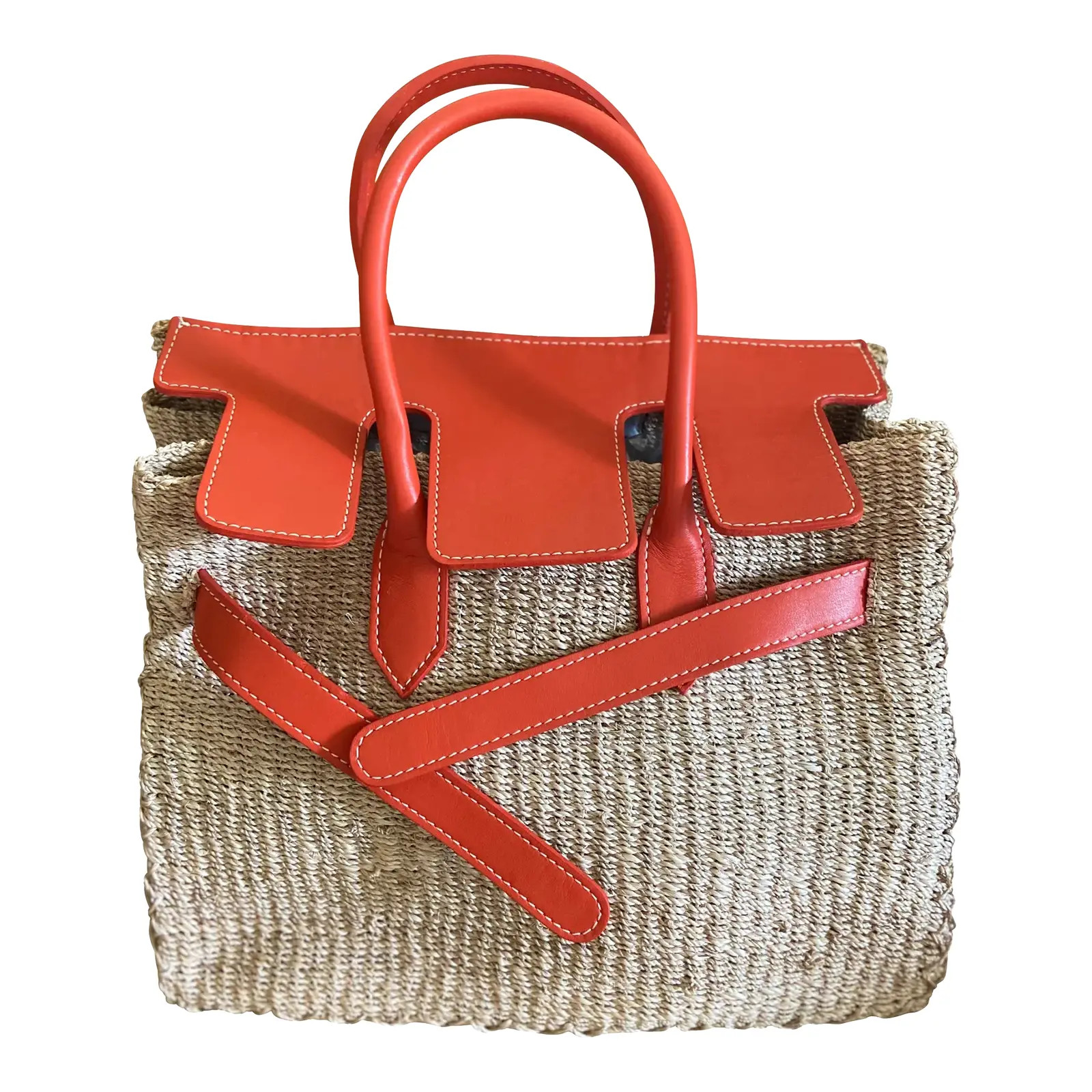 Seagrass Kelly Large Burnt Orange Bag | Chairish