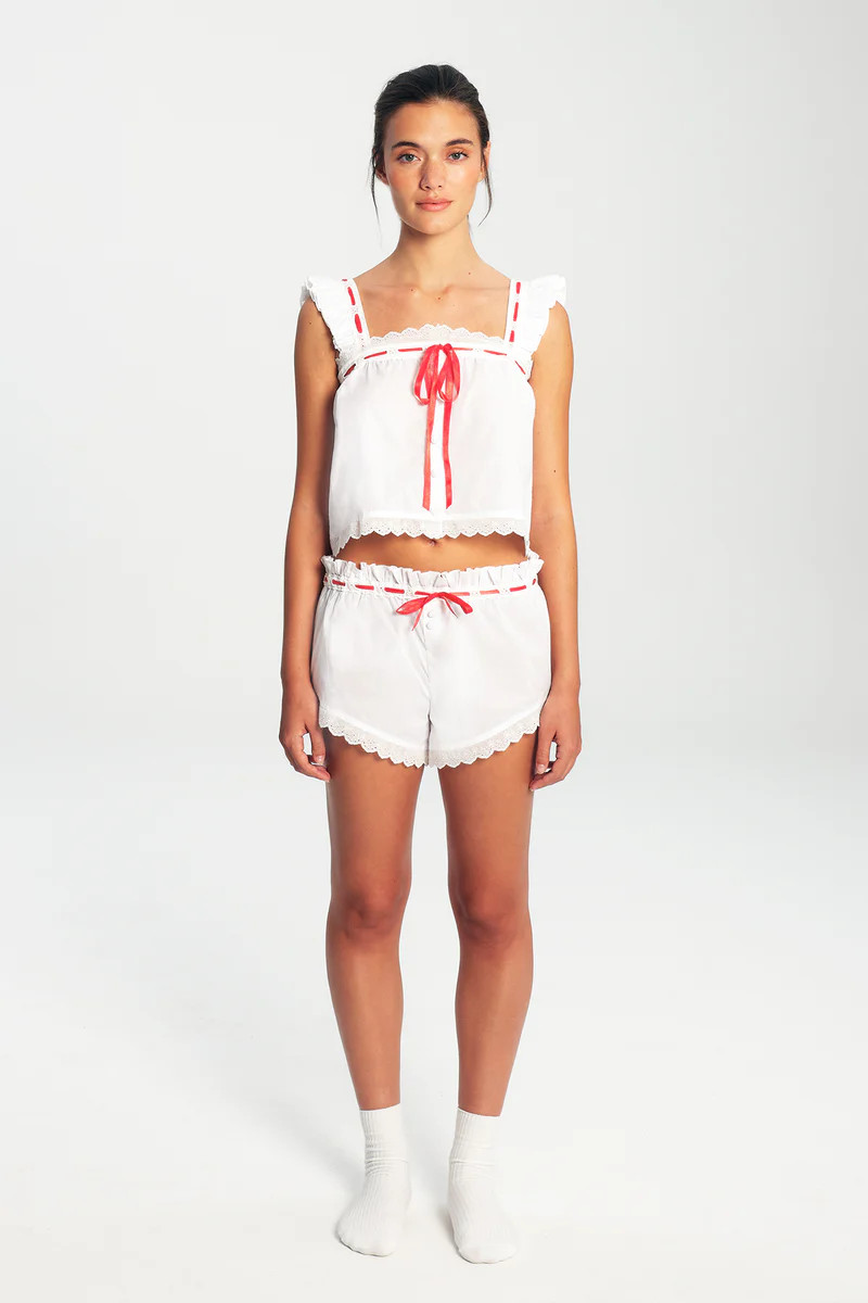 JAC TOP WHITE/CRANBERRY | The Bar