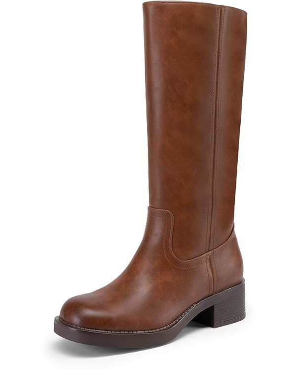 DREAM PAIRS Womens Knee High Boots Square Toe Platform Chunky Block Heel Banana Campus Boots for ... | Amazon (US)