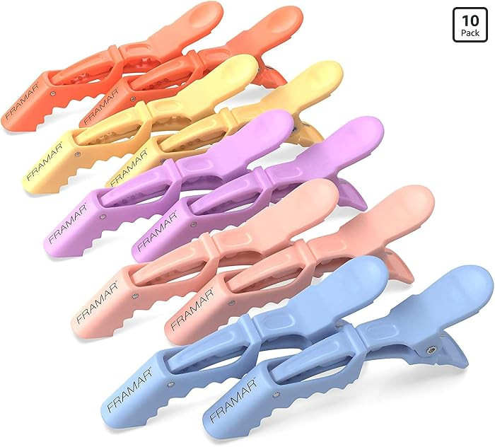 FRAMAR Pastel Alligator Hair Clips 10 Pack - Professional Styling Clips for Hair, Salon Quality P... | Amazon (US)