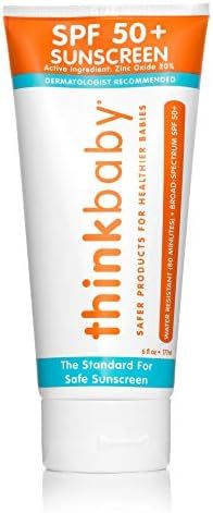 Baby Sunscreen Natural Sunblock from Thinkbaby, Safe, Water Resistant Sunscreen - SPF 50+ (6 ounc... | Amazon (US)