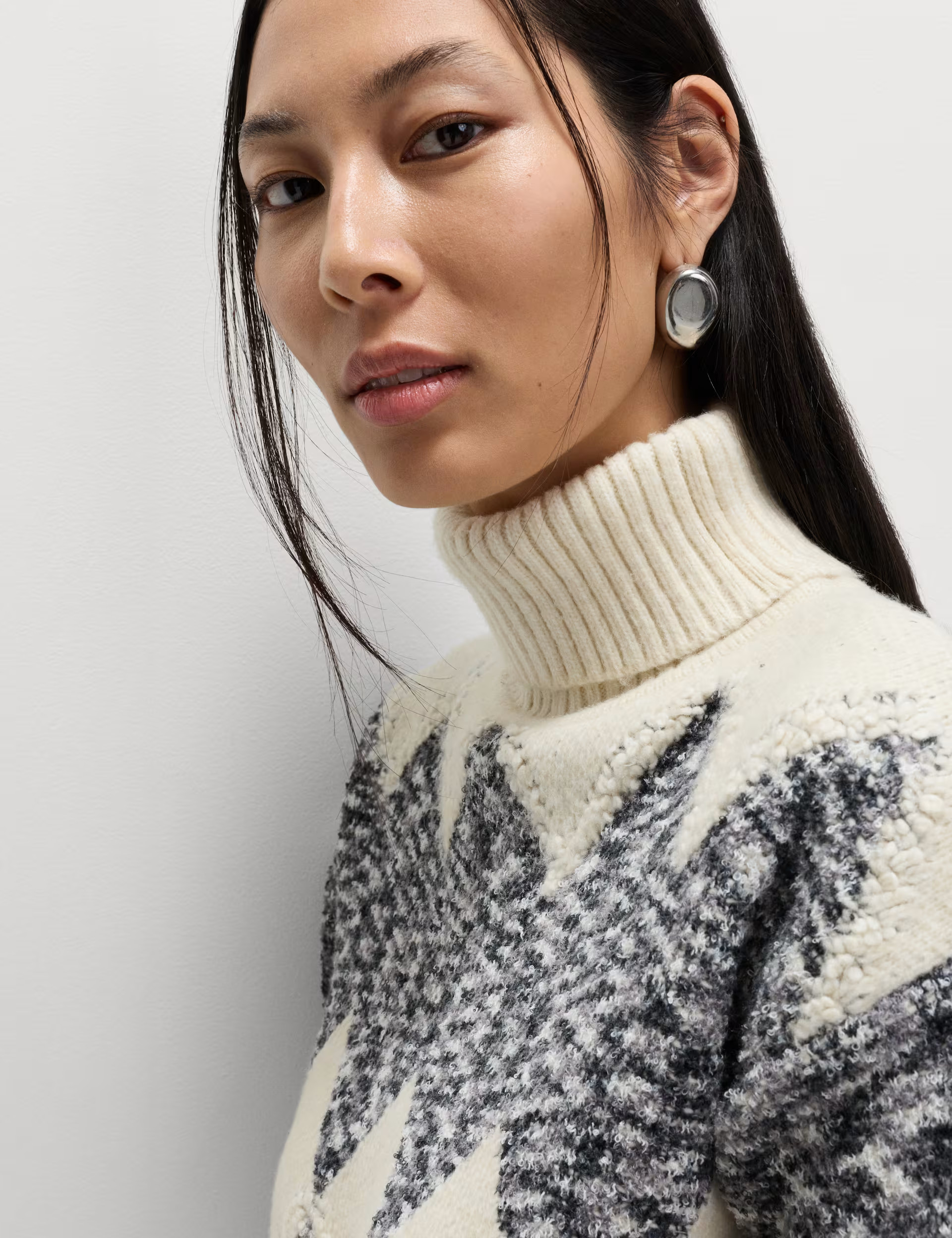 Tweed Argyle Roll Neck Jumper | Marks & Spencer (UK)