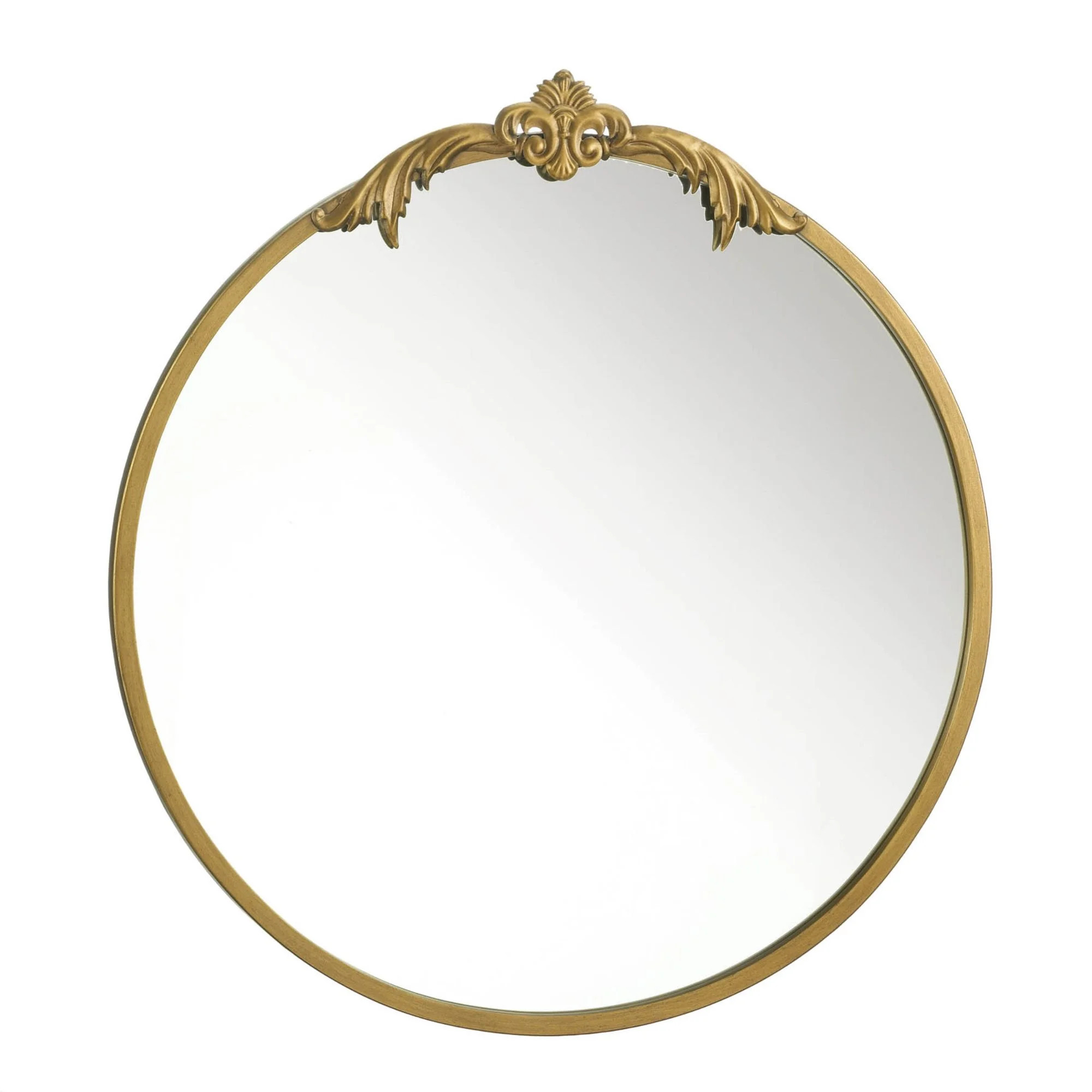 25" Gold and Clear Contemporary Ornate Oval Wall Mirror | Walmart (US)
