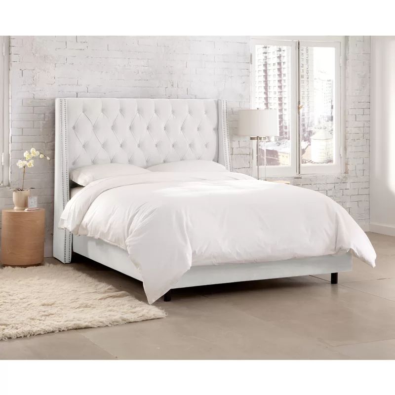 Full White Improv Upholstered Standard Bed | Wayfair North America