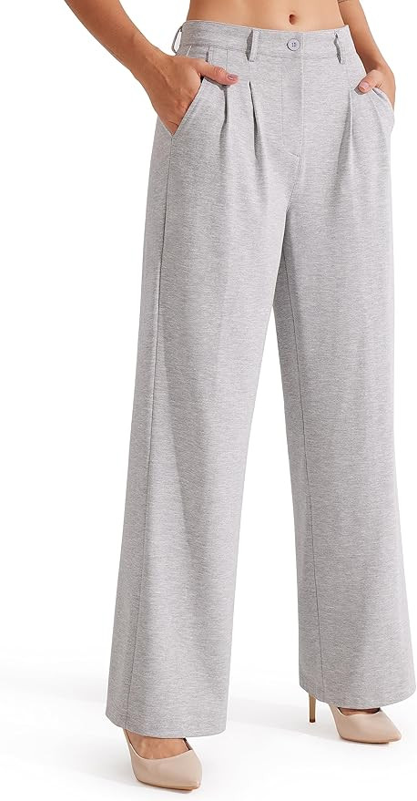 Libin Women's Wide Leg 29"/31" High Waisted Pants Business Work Slacks Pants Dress Yoga Golf Casu... | Amazon (US)